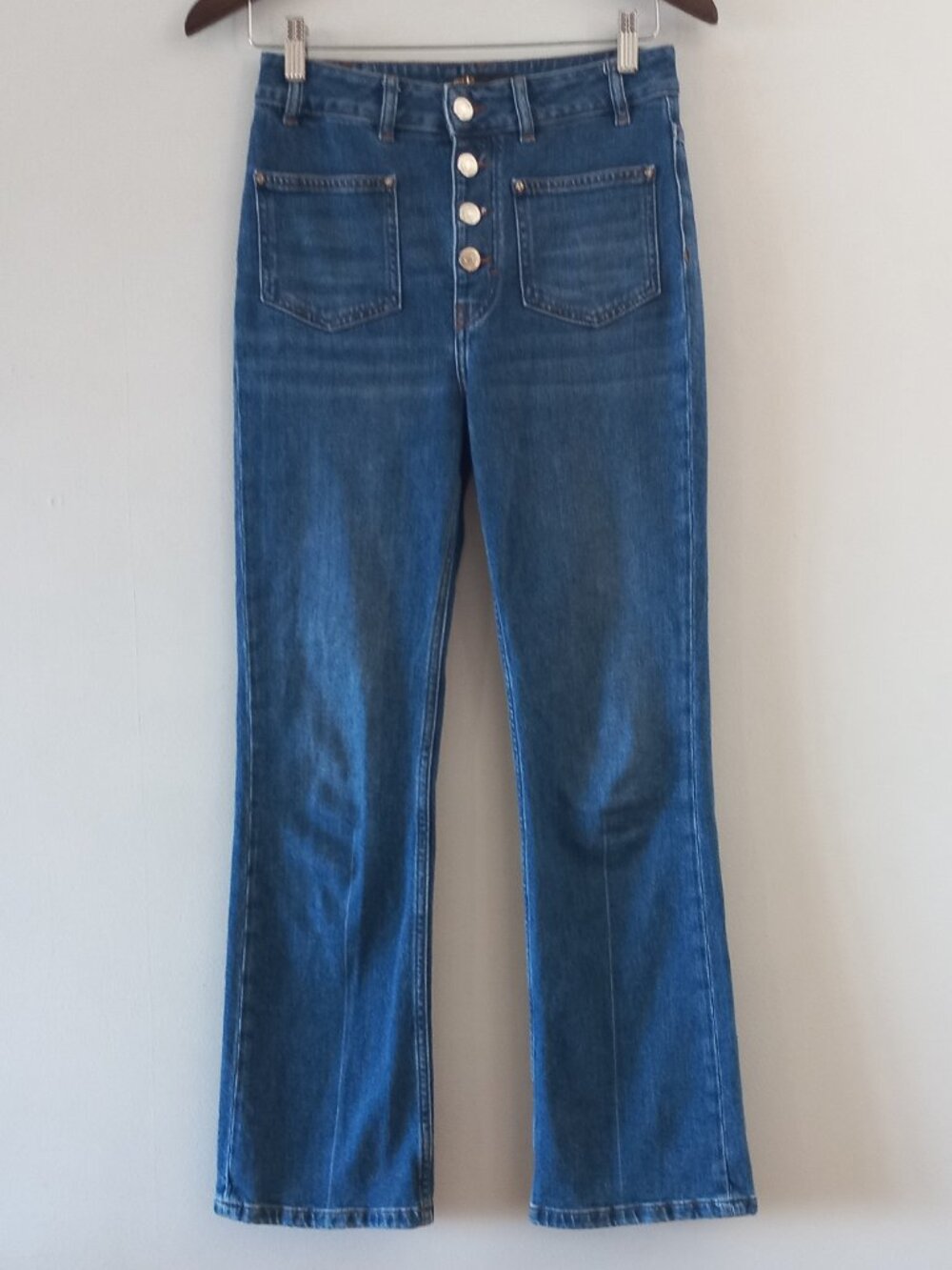 MAJE Flare jeans with patch pockets and button fly